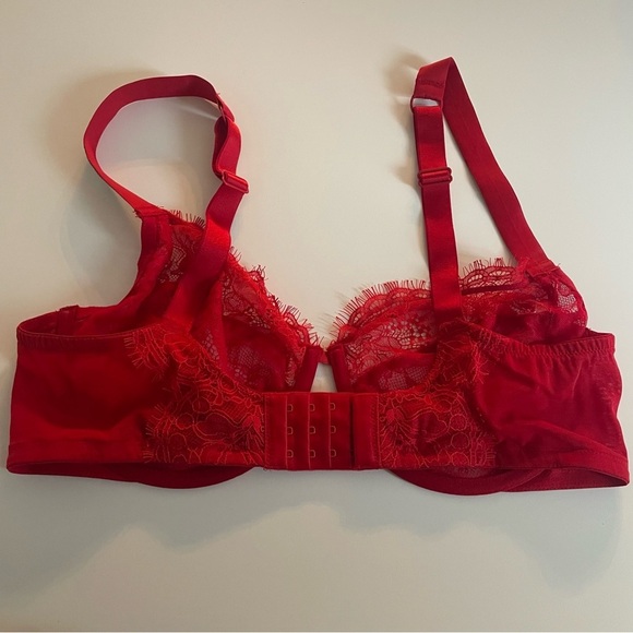 New! Victorias Secret the fabulous lace unlined Demi red bra 20096 - Picture 3 of 11